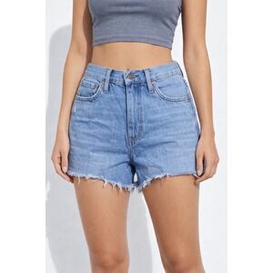 Madewell Relaxed Denim Shorts Women's size 28 Button Fly Light Wash Sexy Cut-Off